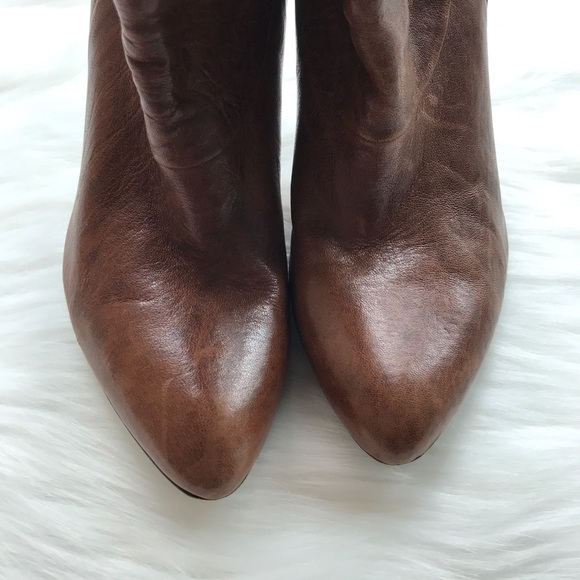 BCBGMaxAzria Brown Leather Ankle Bootie - Picture 3 of 8